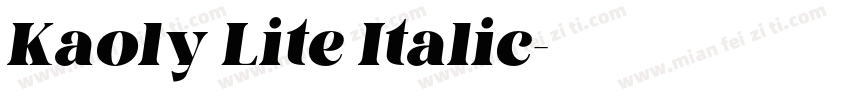 Kaoly Lite Italic字体转换